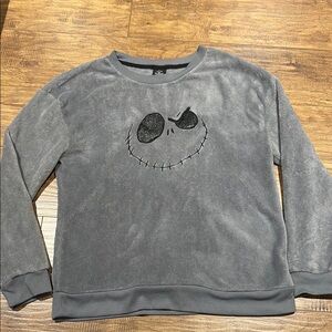 The Nightmare before Christmas grey cozy soft crew neck sweater sparkly eyes